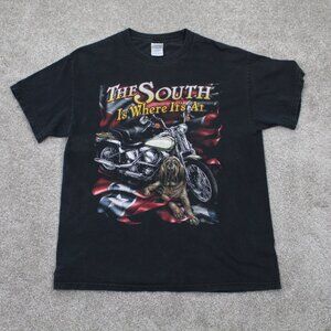 Vintage Tennessee River Tag Shirt Mens Large Black The South is Where its at S/S